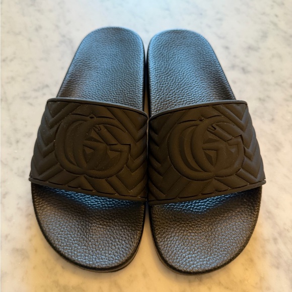 Gucci GG Matelasse Quilted Slides Sandal Rubber Black 
Mens 8.5/9 or Women’s 11 main image 6